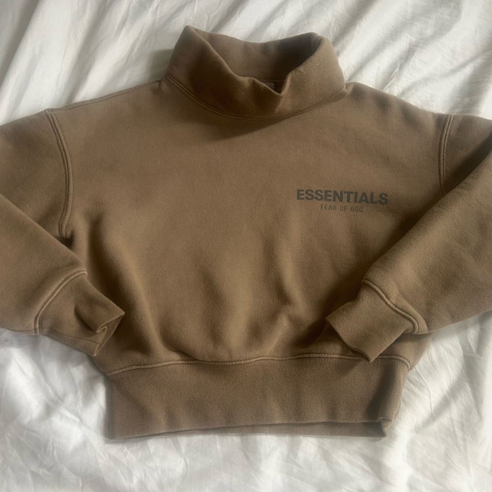 Fear of God Essentials Kids Brown Turtleneck Sweatshirt